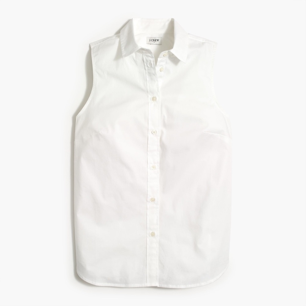 J.Crew Sleeveless white cotton Poplin blouse in signature fit size XXL